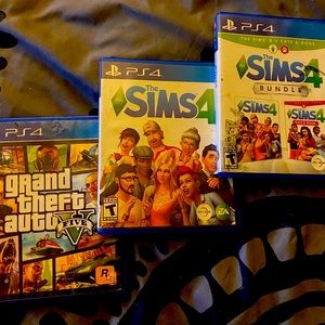 Gently used PS4 games 3 it’s a bundle deal sims / sims bundle / grand theft auto